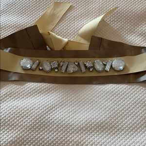 Satin & Grosgrain belt with crystals